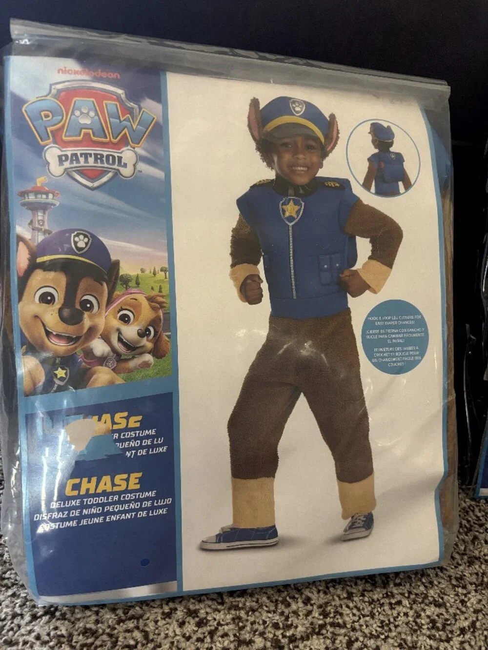 Paw Patrol Chase Halloween Costume 12/18 months Jumpsuit Backpack Toddler Boys